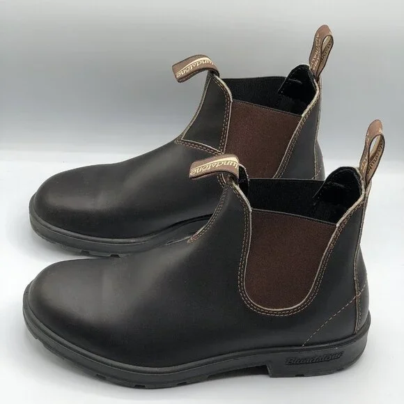 Blundstone Chelsea Boot Mens Size AU 7.5 US 8.5 #500 Stout Brown Leather Pull On - Picture 3 of 15